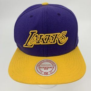 Men's Mitchell & Ness Los Angeles Lakers Purple Yellow‎ Two-Tone Snapback Hat
